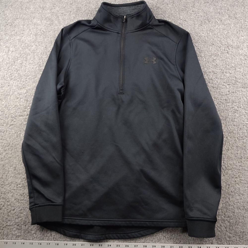 Under Armour 1/4 Zip Mens Large ColdGear Black Pullover Gorpcore EUC